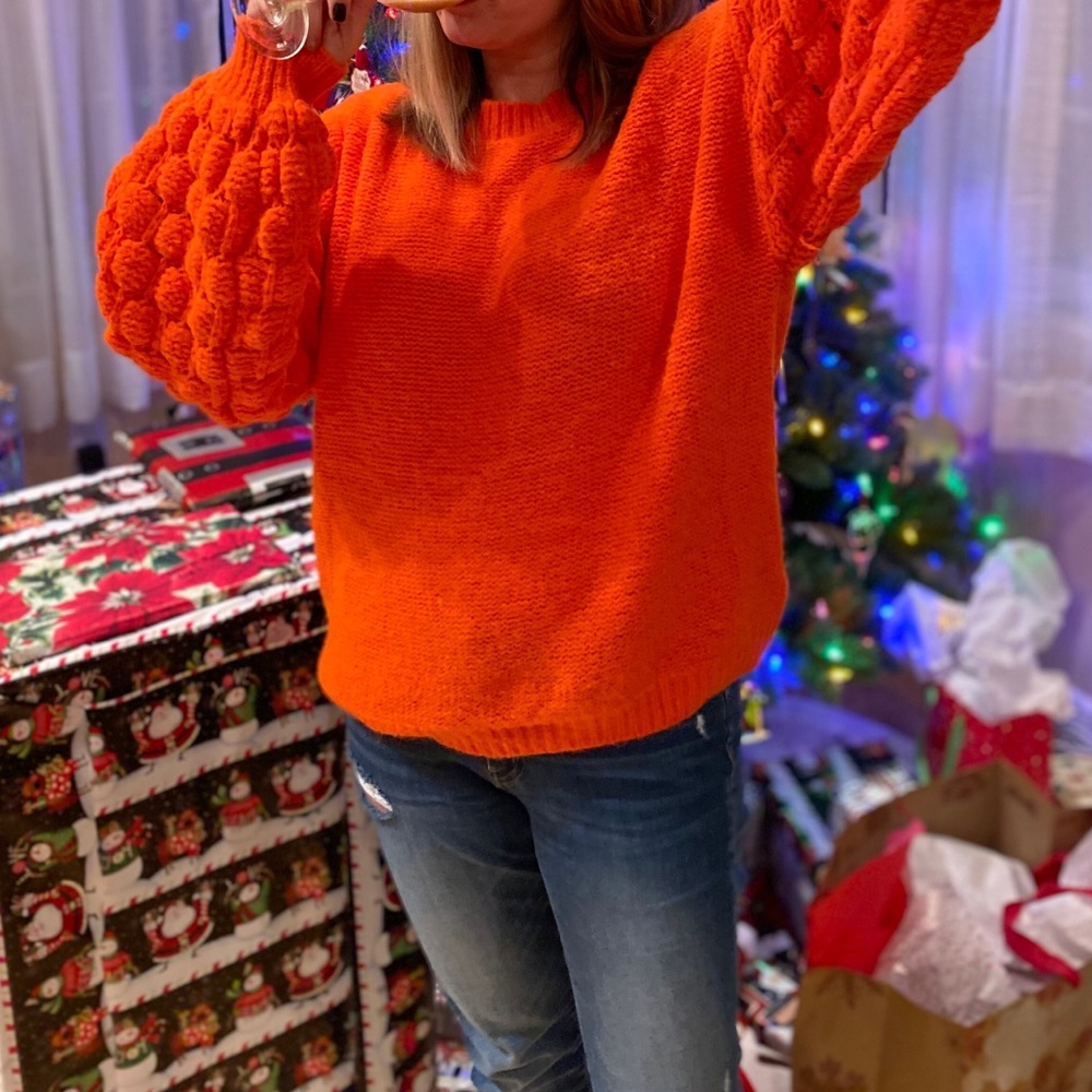 Vici Textured Sleeve Sweater